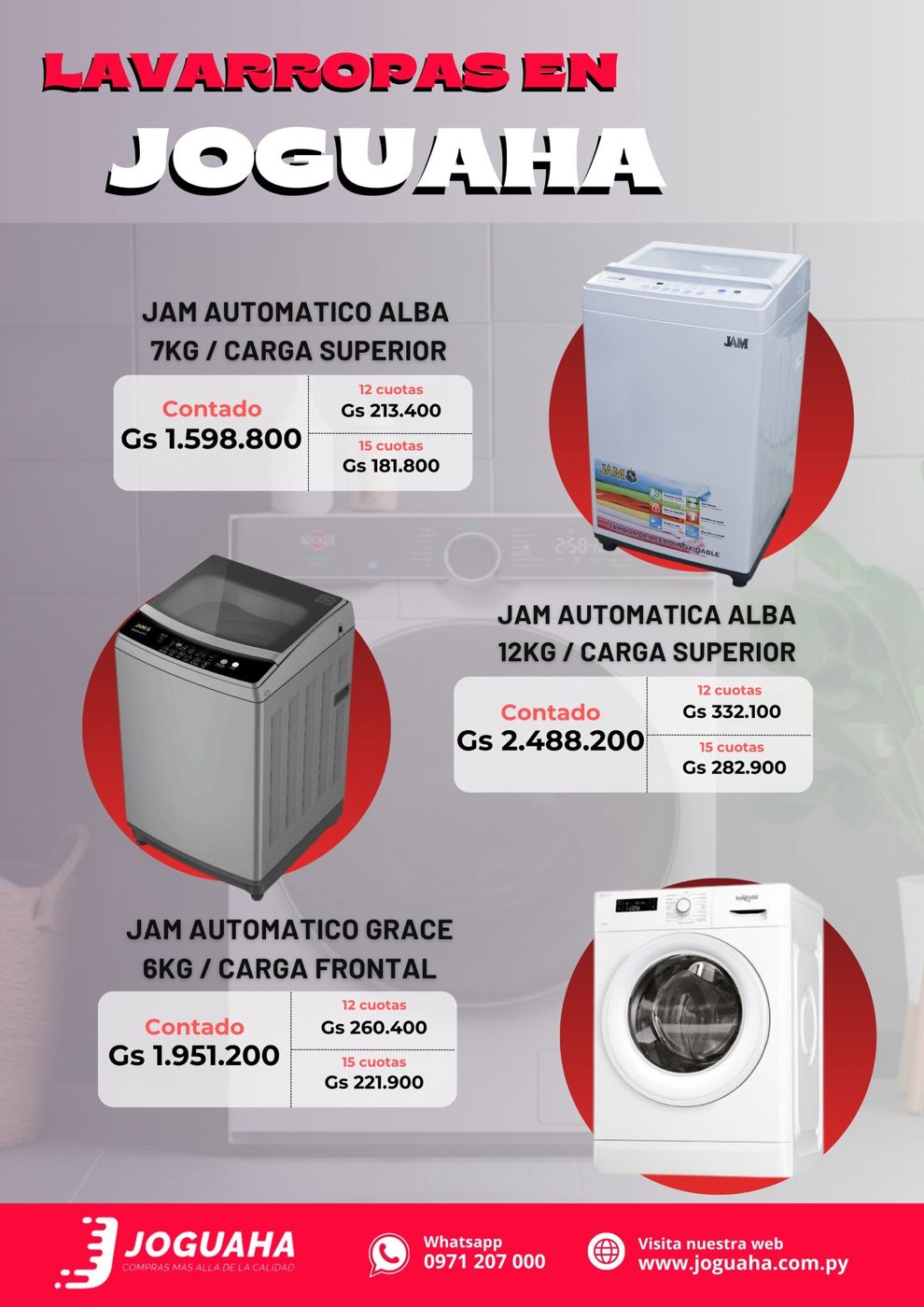 Lavarropas JAM en cuotas - Joguaha